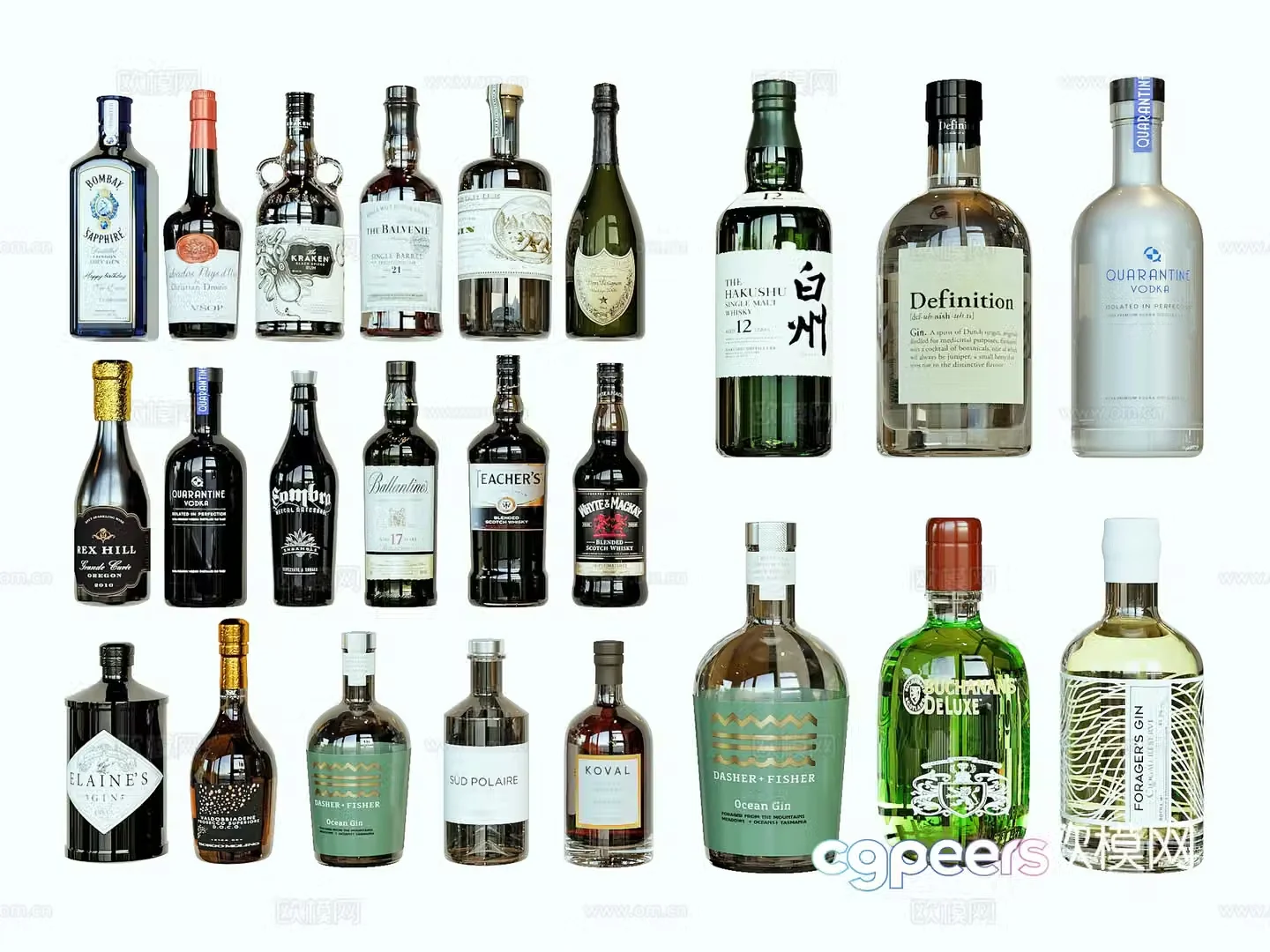Modern wine bottle 3d model