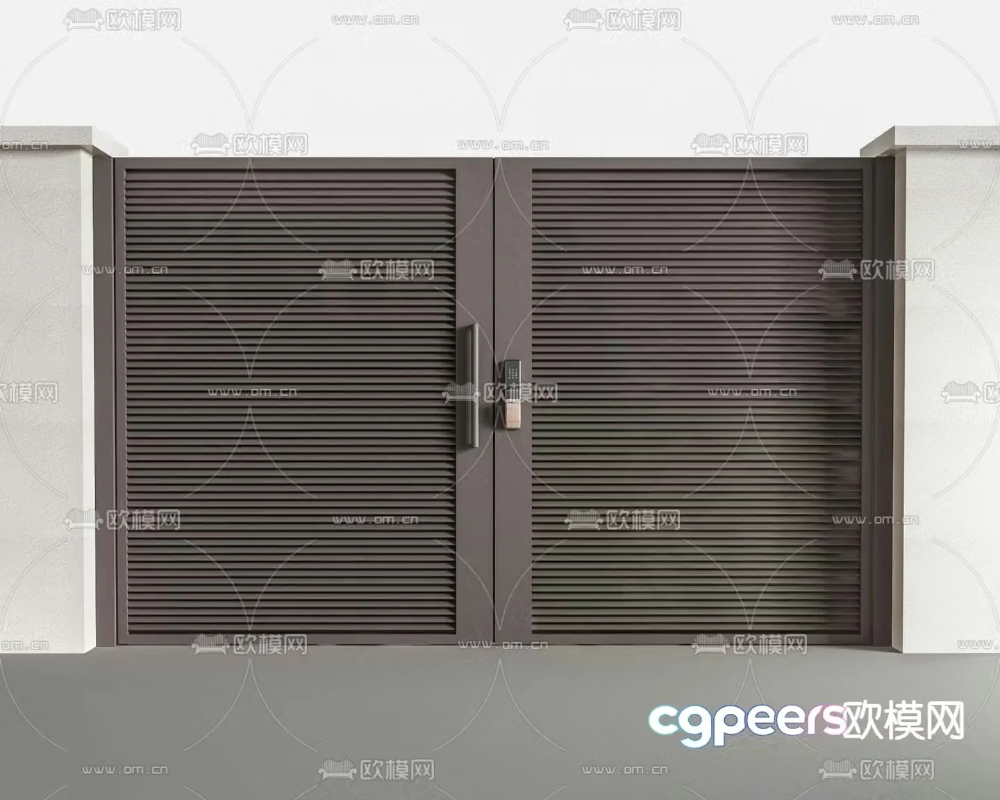 Modern courtyard door Villa door Entrance door 3d model