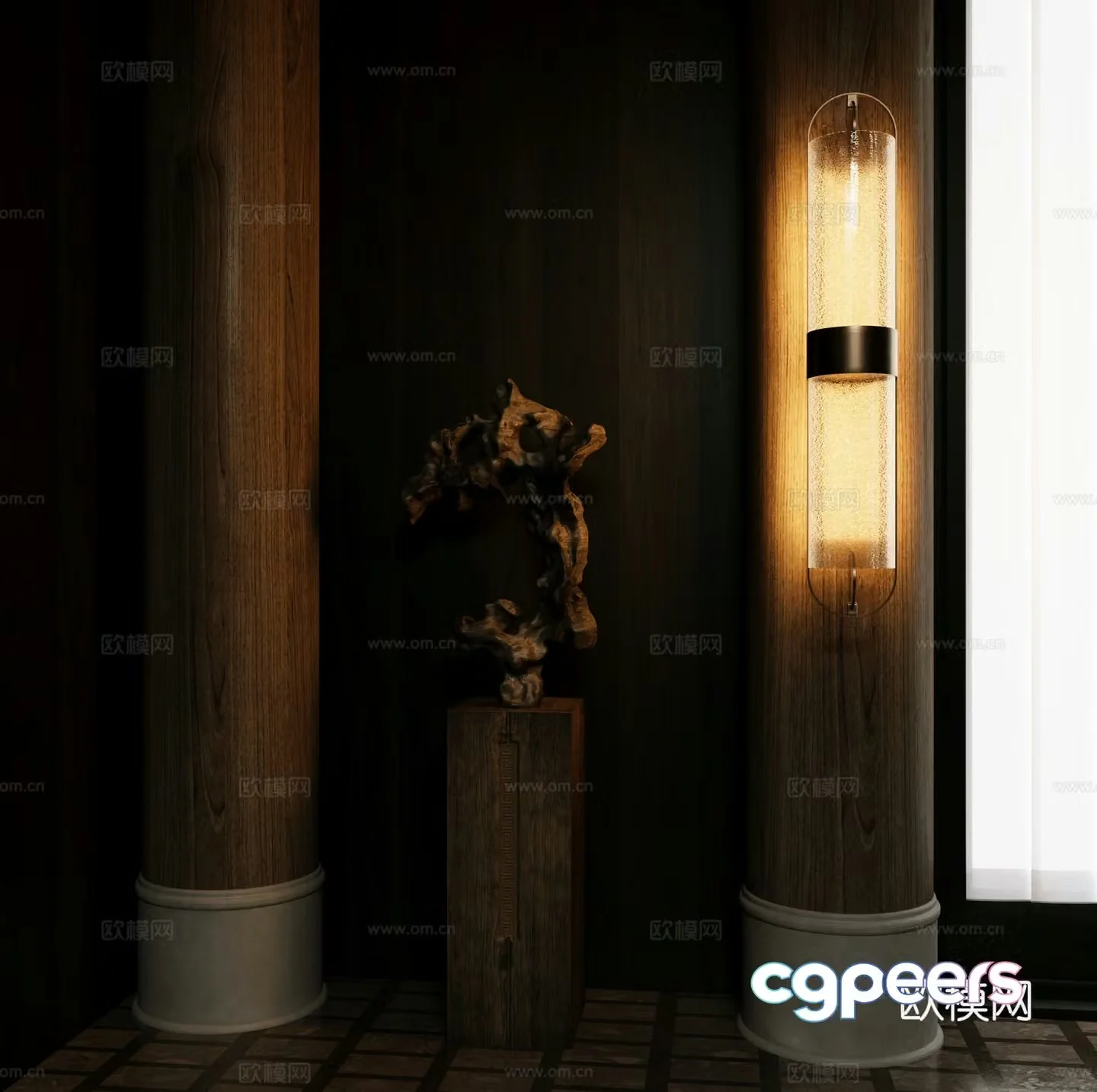 New Chinese wall light 3D model
