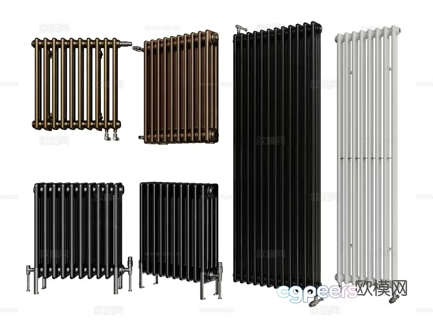 Modern radiator Heating pipe 3d model
