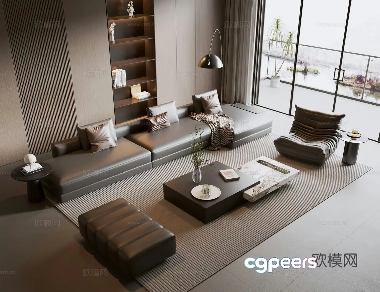 Italian modular sofa modular sofa 3d model