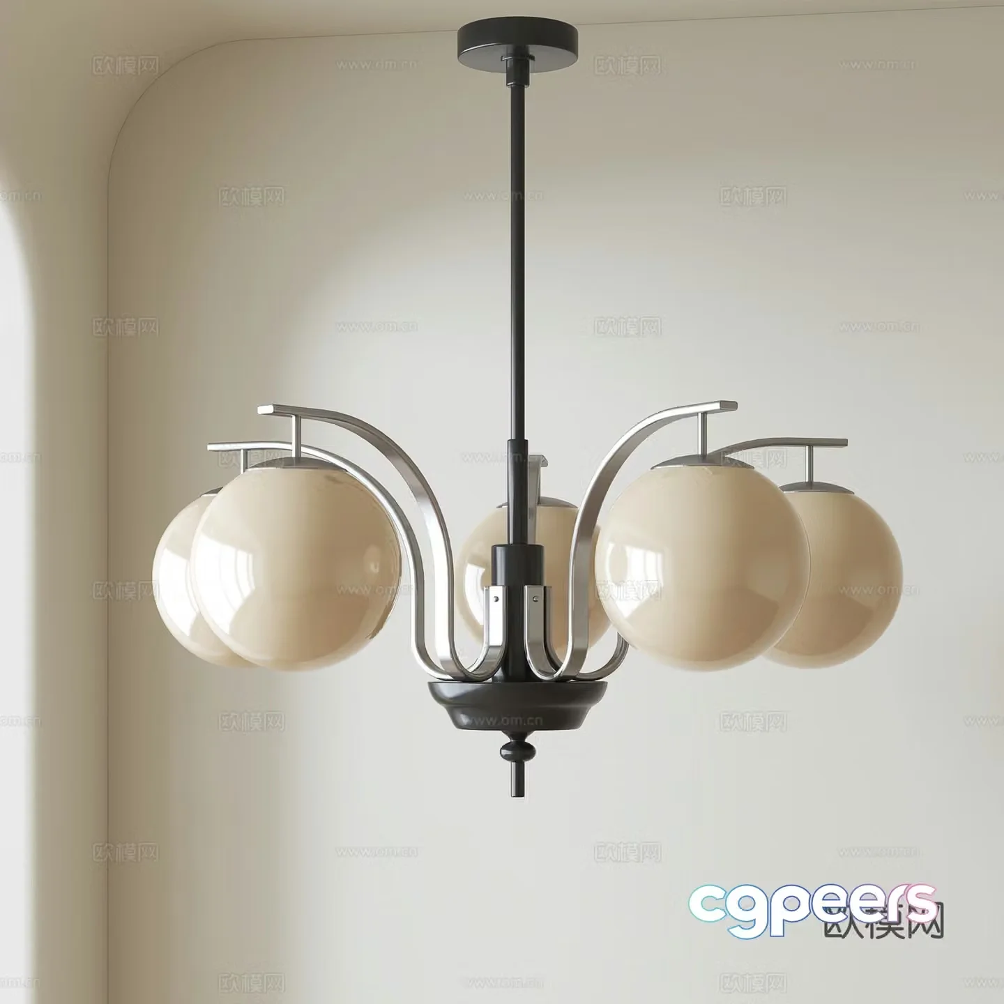 Nordic medieval style chandelier 3d model