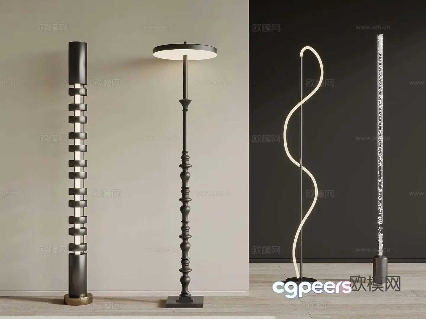 Modern floor lamp Creative floor lamp opposite sex floor lamp 3d model