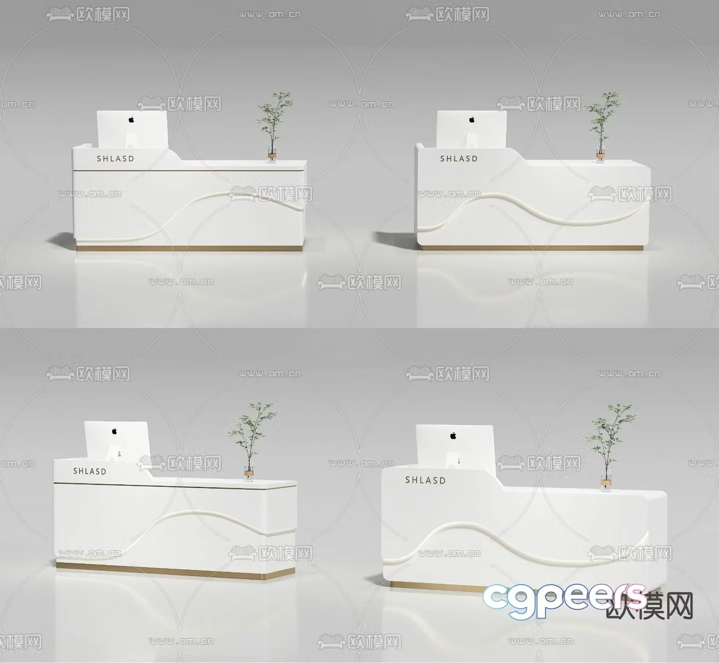 Front desk reception desk cashier desk service desk 3d model