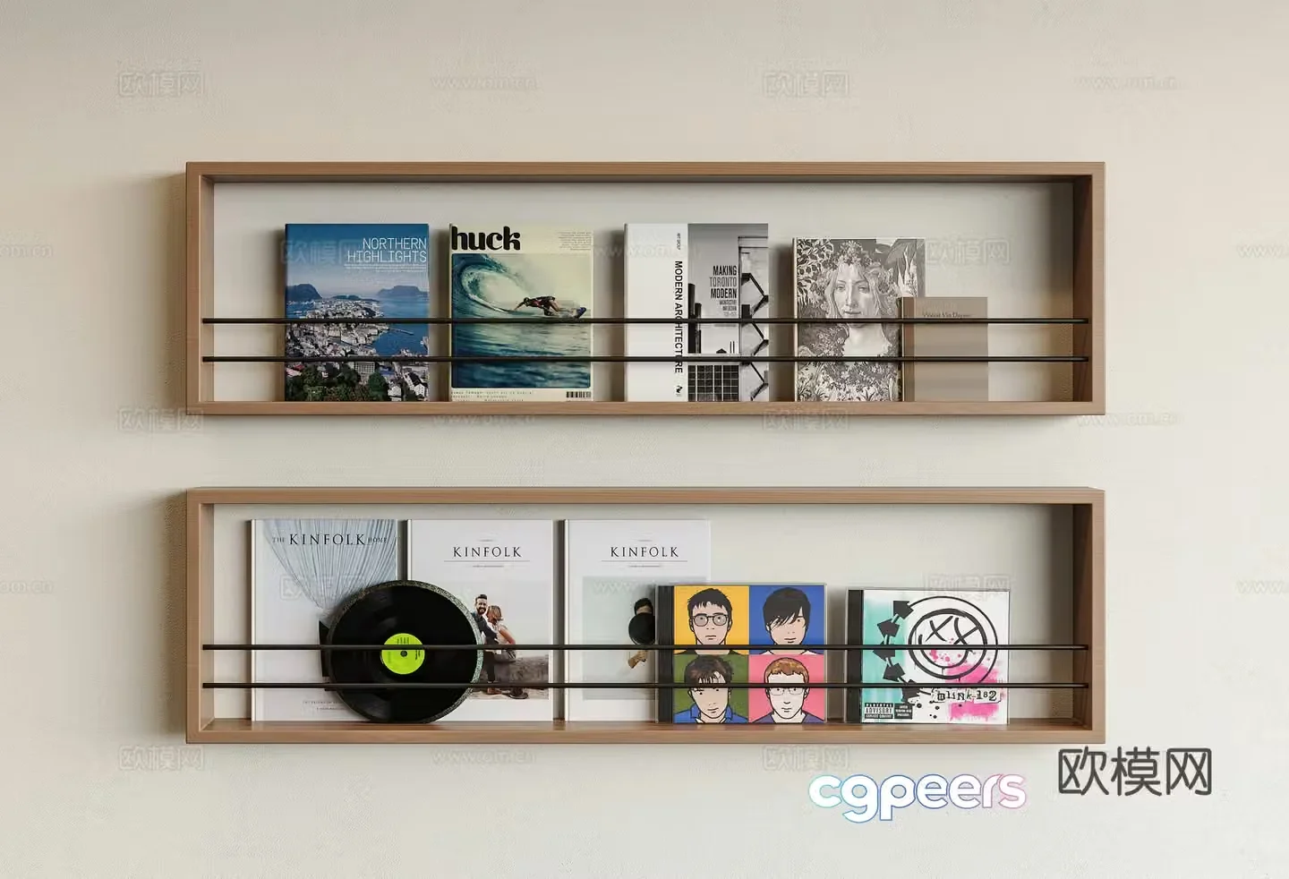 Modern shelf Decorative shelf Book newspaper shelf Magazine shelf Book wall-mounted shelf 3D model