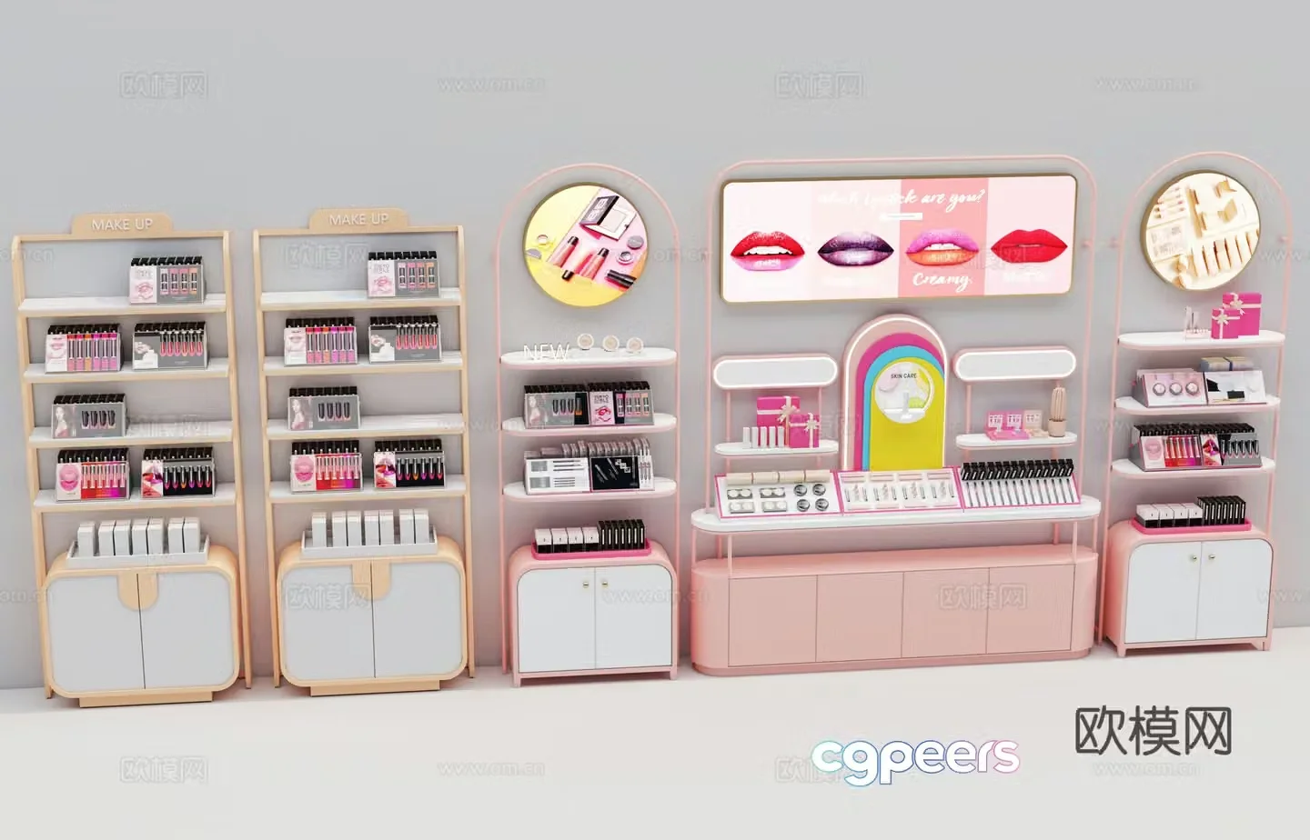 Cosmetics cabinet beauty cabinet 3d model