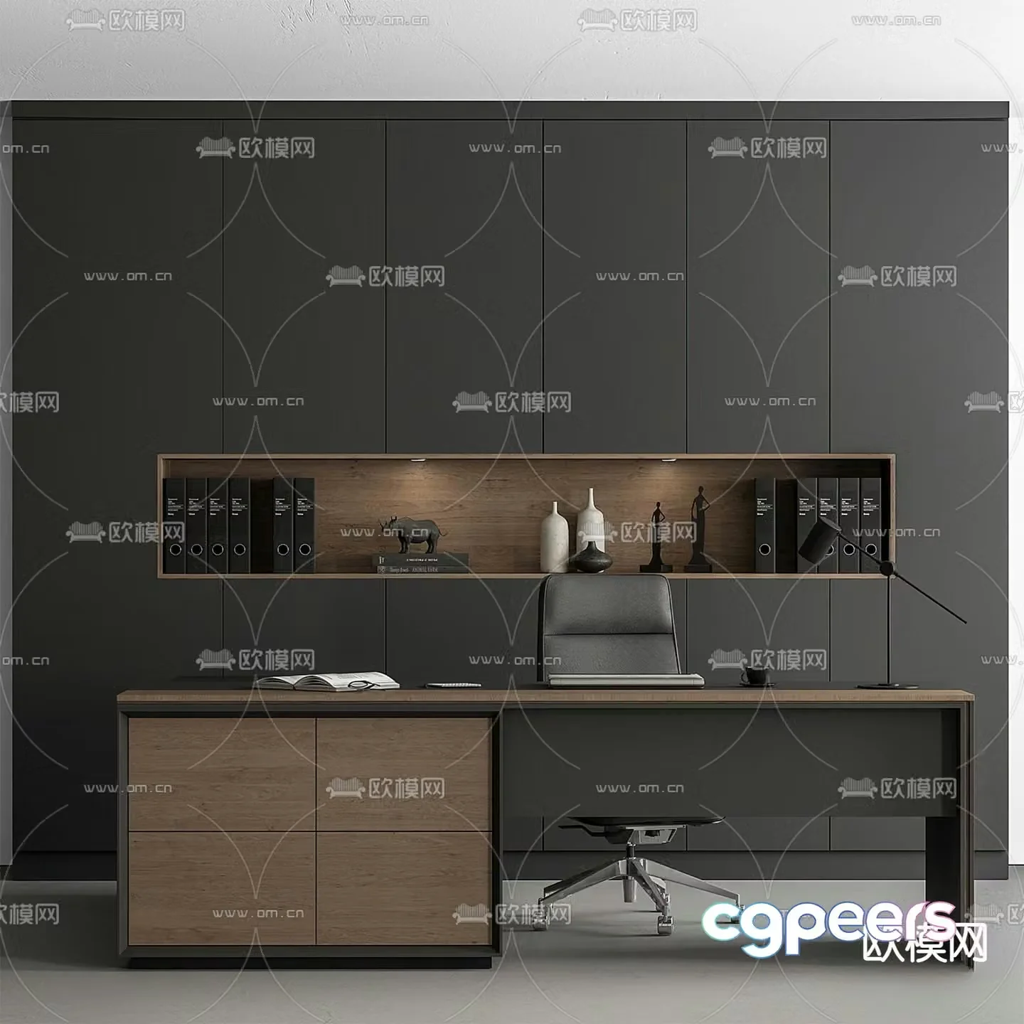 Office desk and chair desk table 3d model