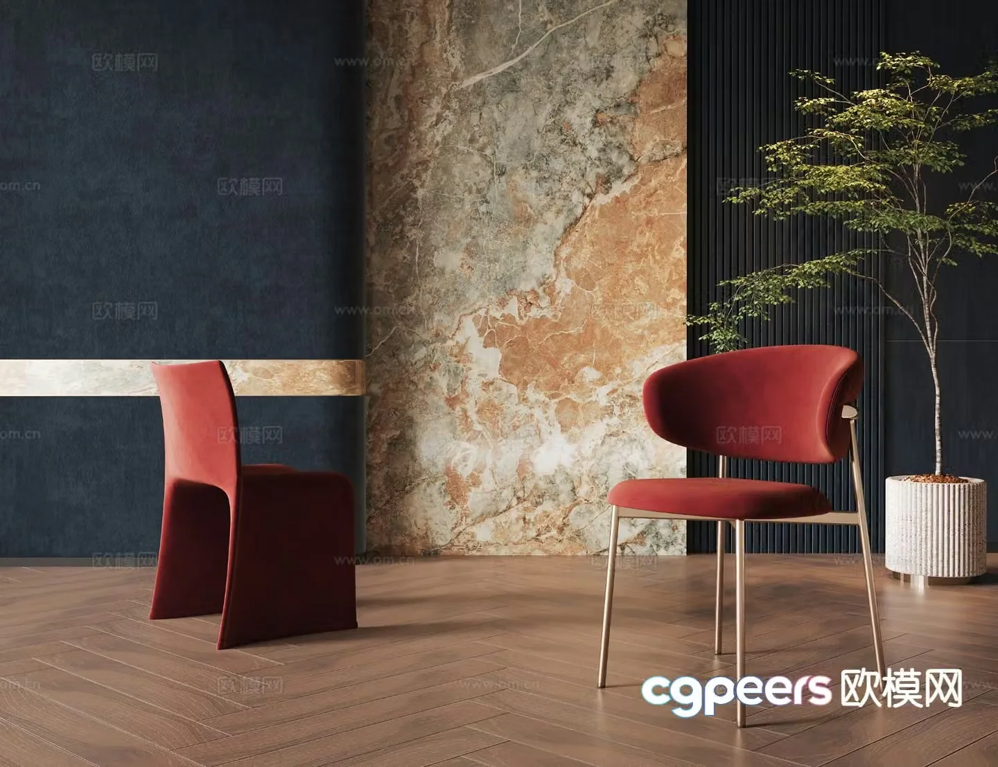 Modern chair single chair dining chair desk chair tea chair 3d model