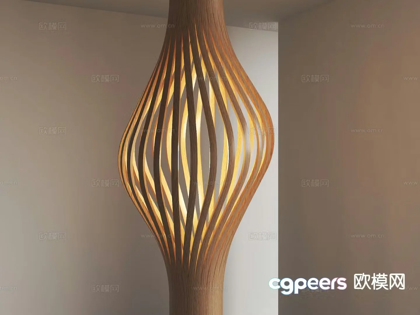 New Chinese style special-shaped lamp rattan lamp pillar lamp creative lamp decorative lamp 3D model