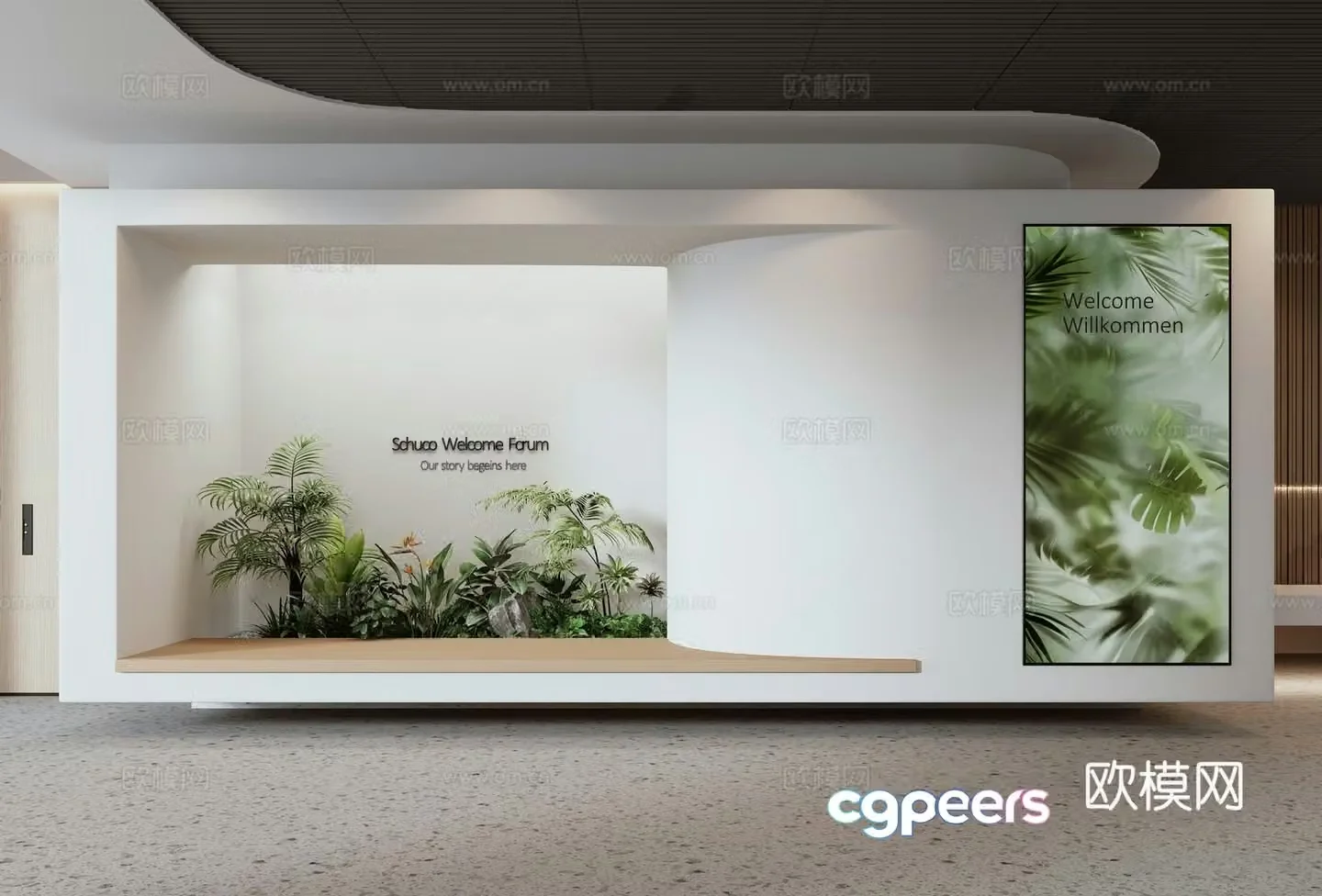 Modern interior landscape green plant landscaping front desk landscape patio landscaping indoor plants planting 3D model