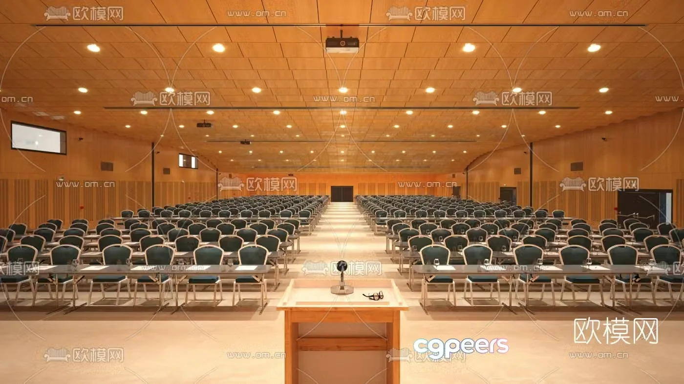 Modern hotel conference hall lecture hall 3d model