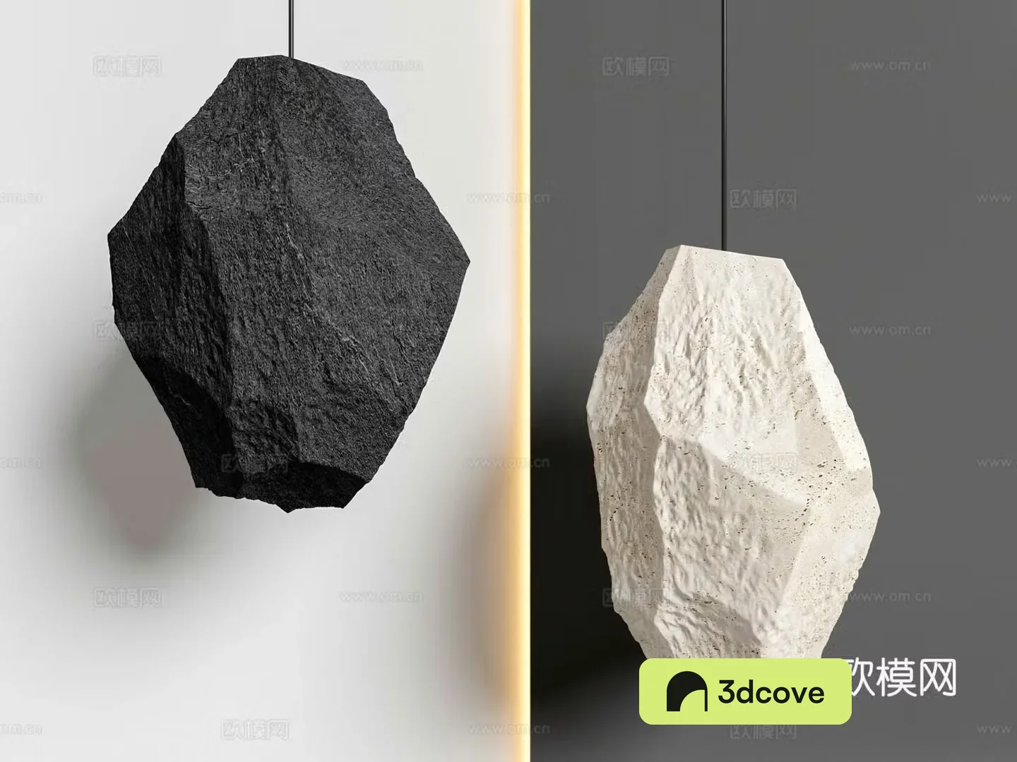 Indoor stone sculpture Stone pendant Stone installation Modern sculpture ornaments Stone