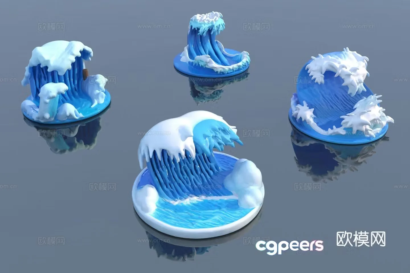 Modern wave sculpture sketch 3d model