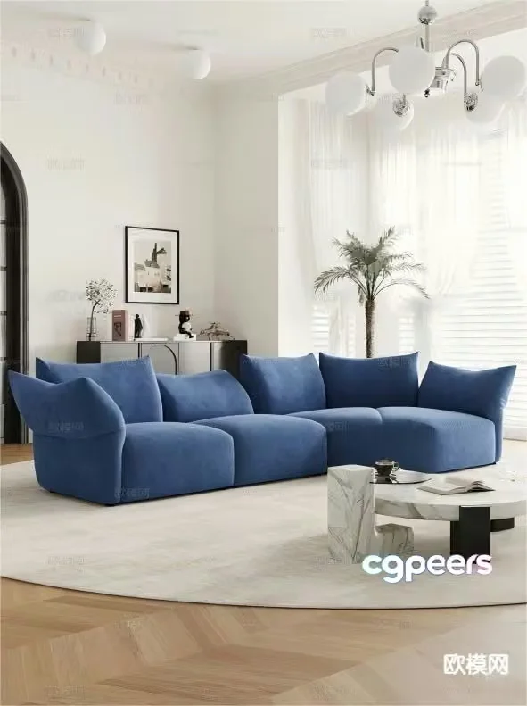 Modern curved sofa special-shaped sofa 3d model