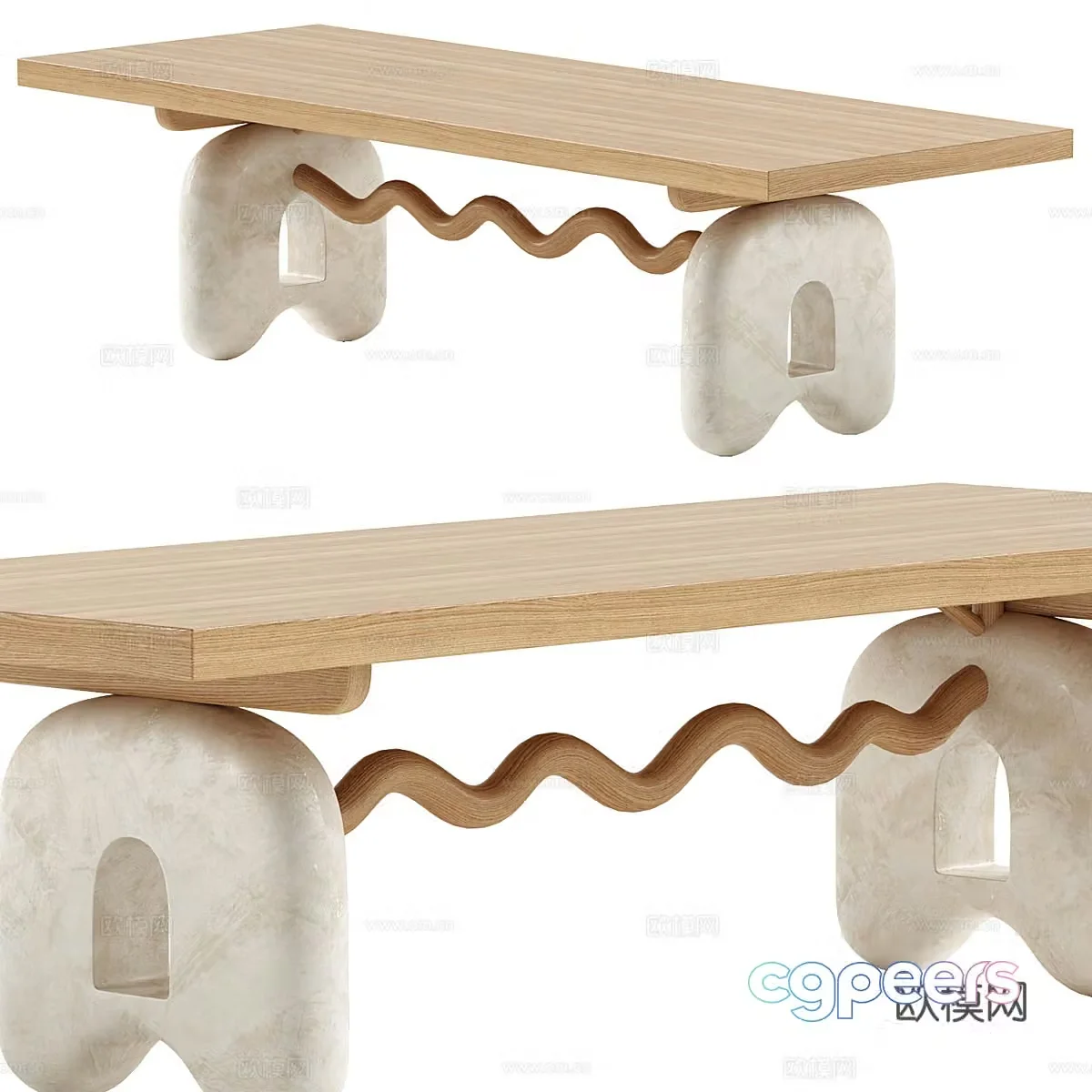 Wabi-sabi dining table 3d model