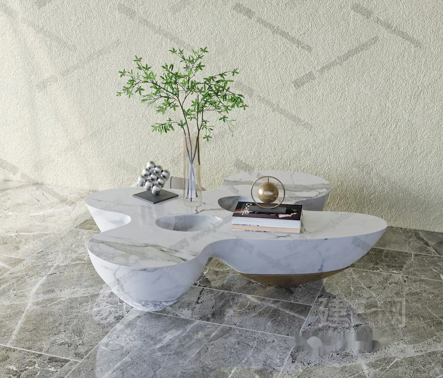 Modern Marble Table 3D Model – 14693 – VRAY Render