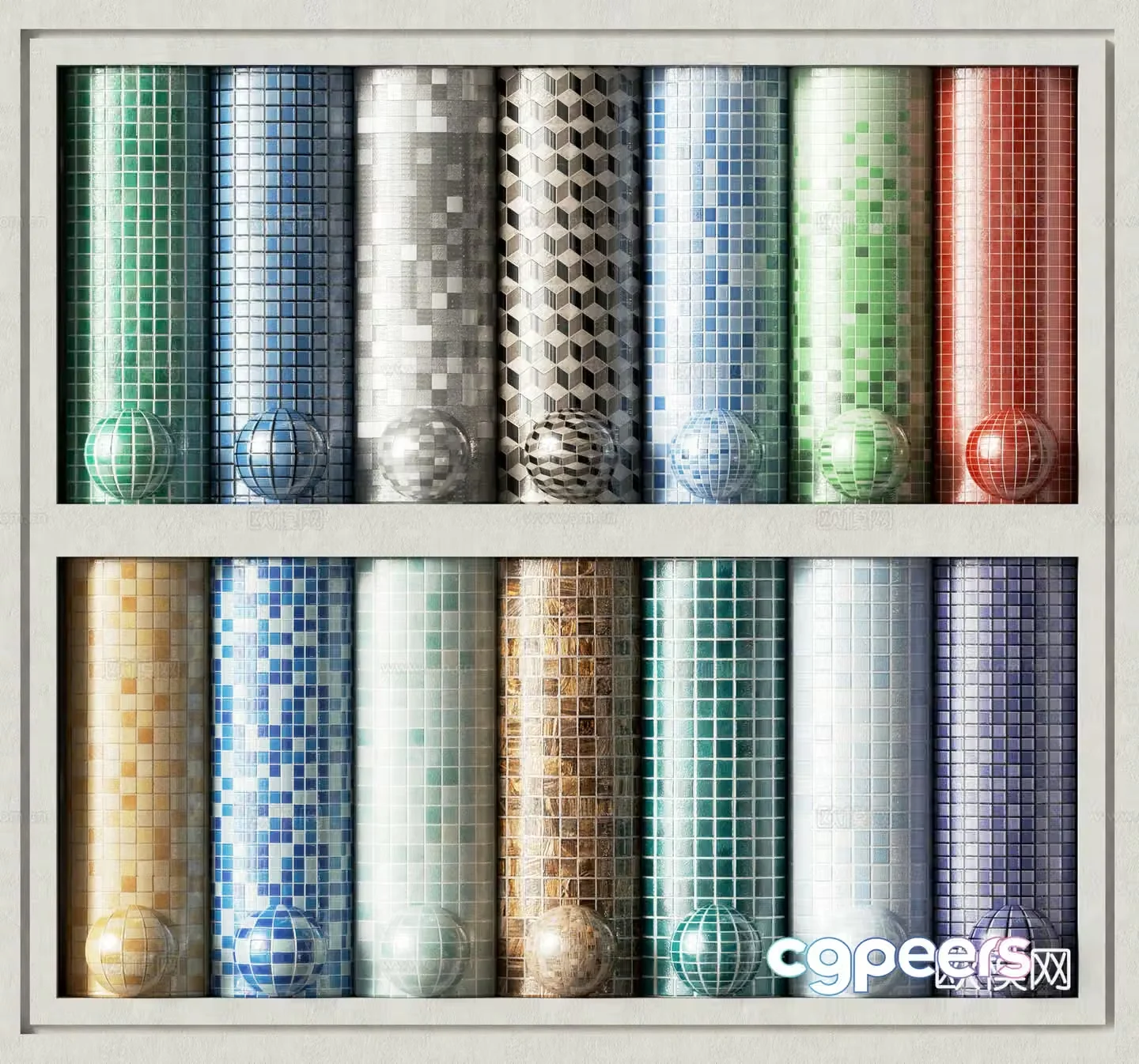 Mosaic tiles parquet tiles wall tiles 3d model