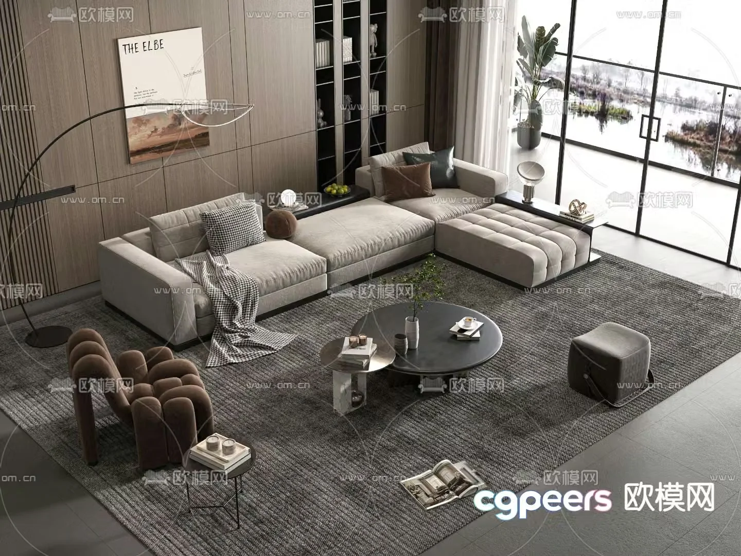 Sectional sofa corner sofa 3d model