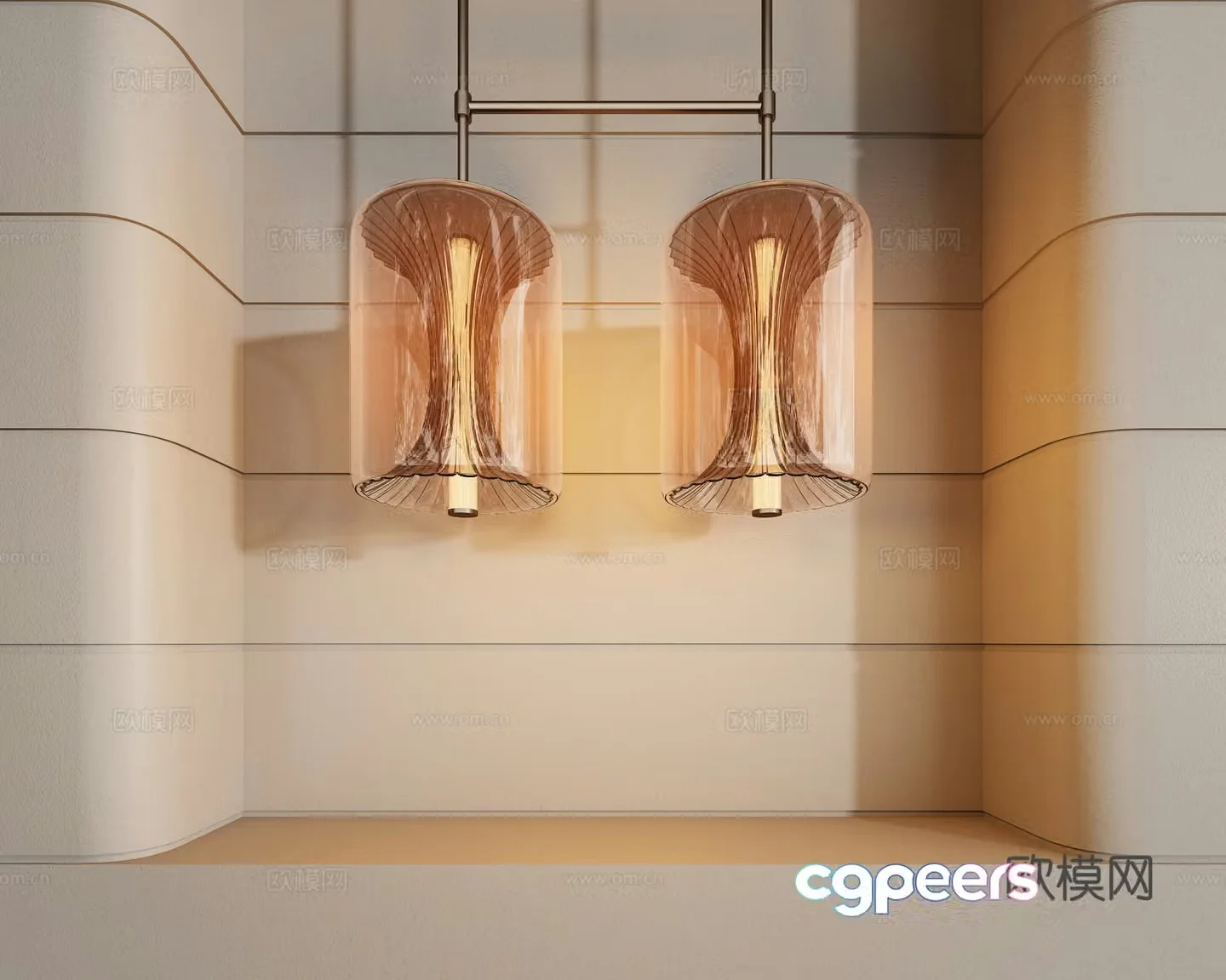 Light luxury chandeliers glass chandeliers 3D model