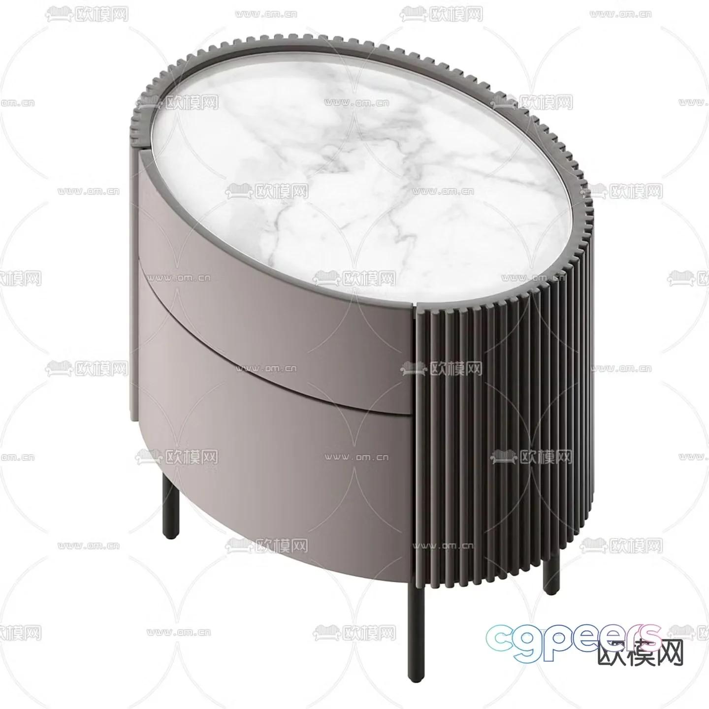 Munc bedside table oval bedside table 3d model