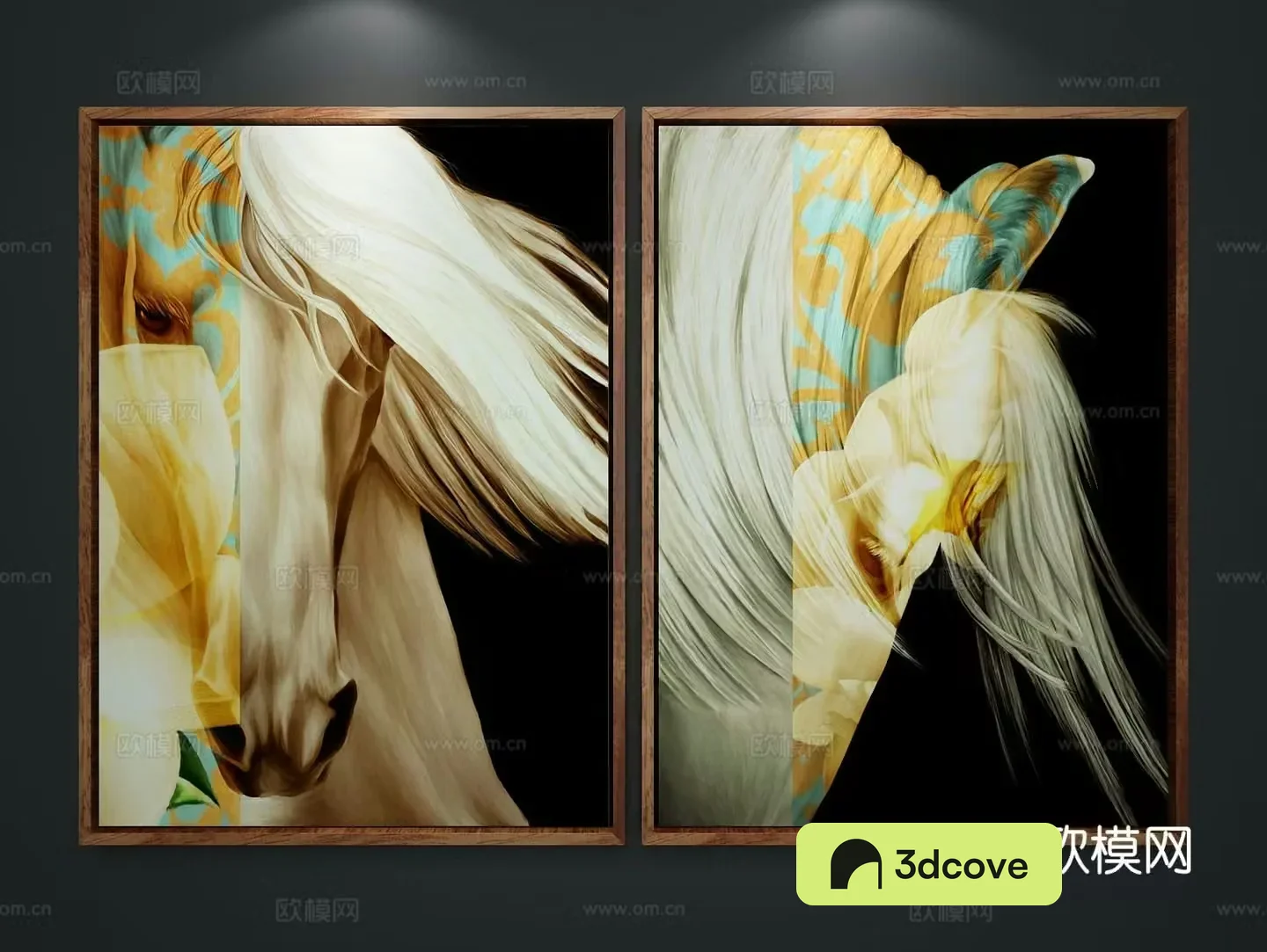 Simple European decorative painting art painting horse hanging painting