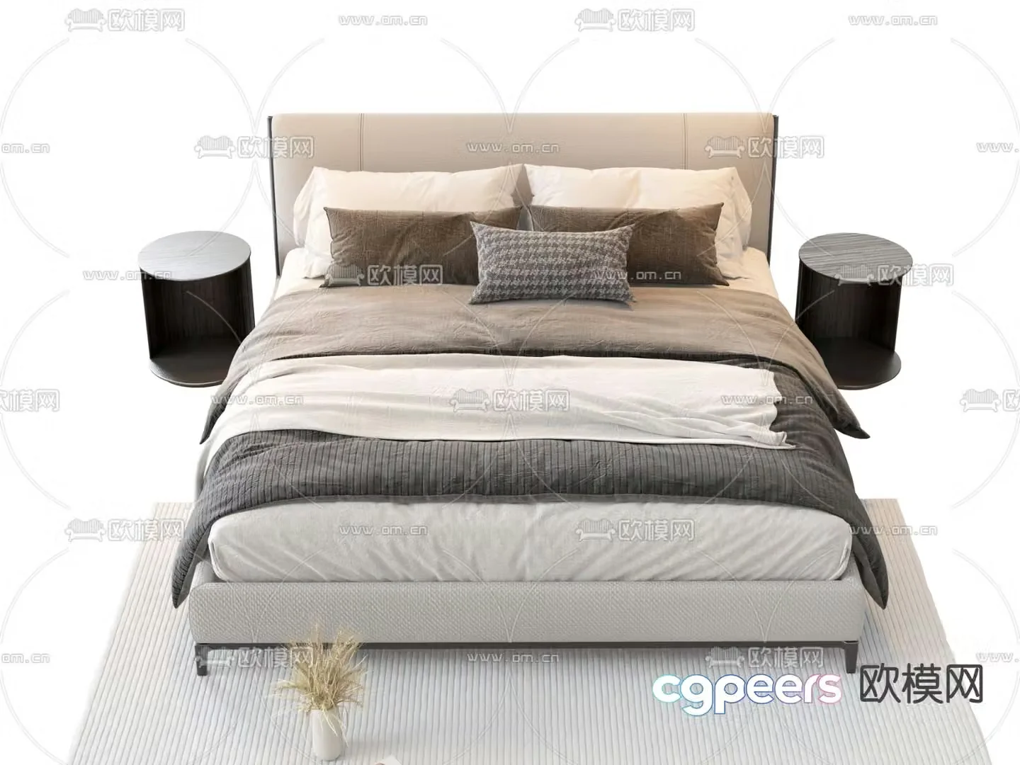 Italy Meridiani Scott double bed 3d model