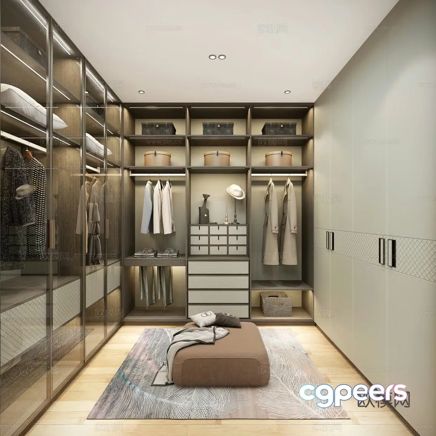 Light luxury cloakroom 3D model