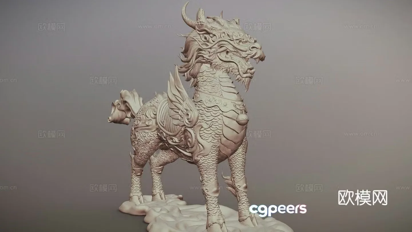 Chinese mythical creature Kirin 3D model