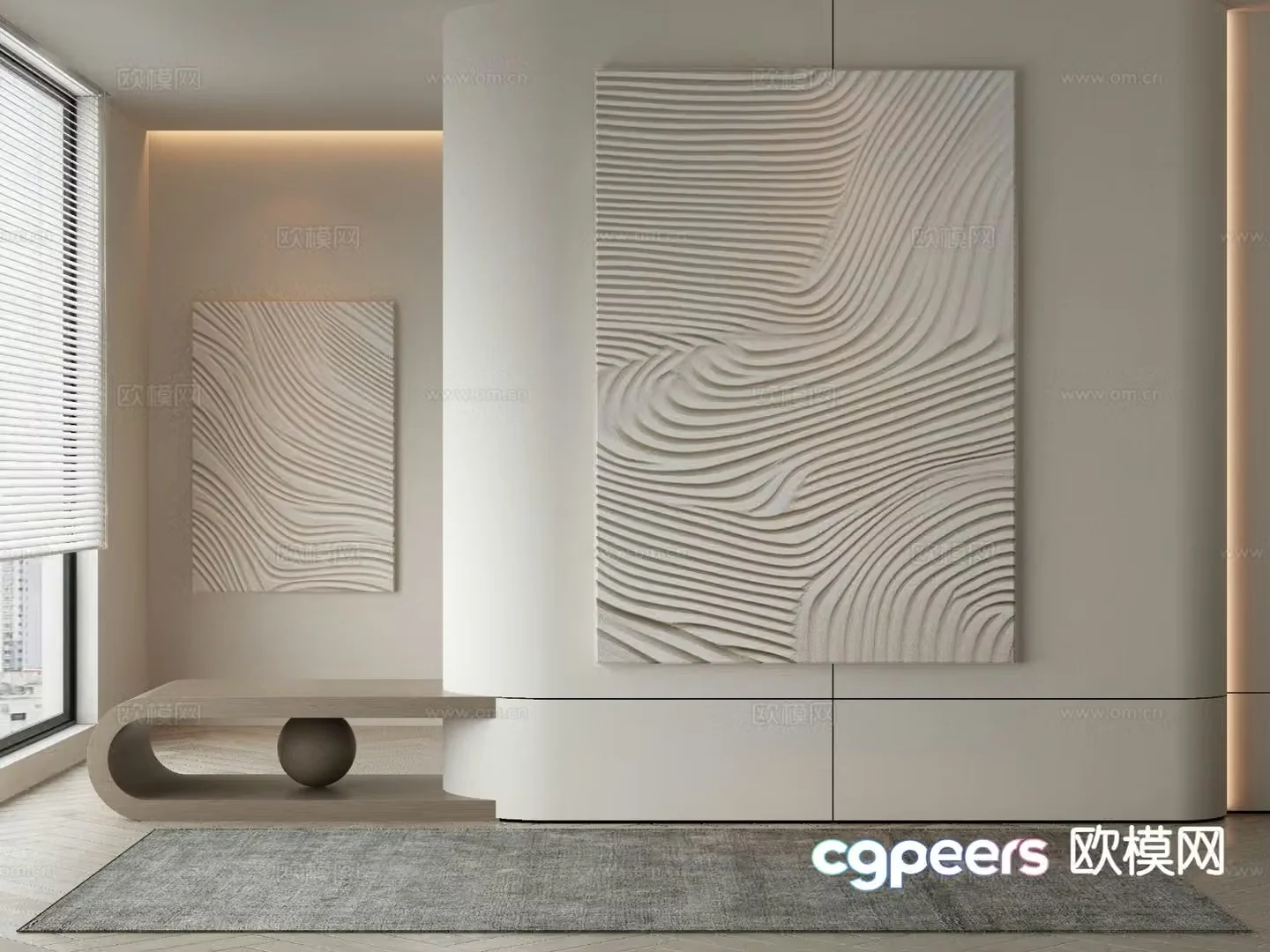Modern decorative painting texture painting 3d model