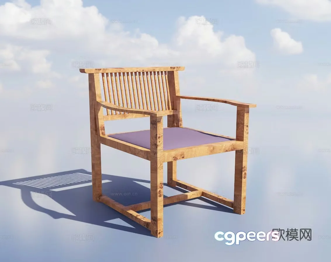 New Chinese style chair single chair dining chair 3d model