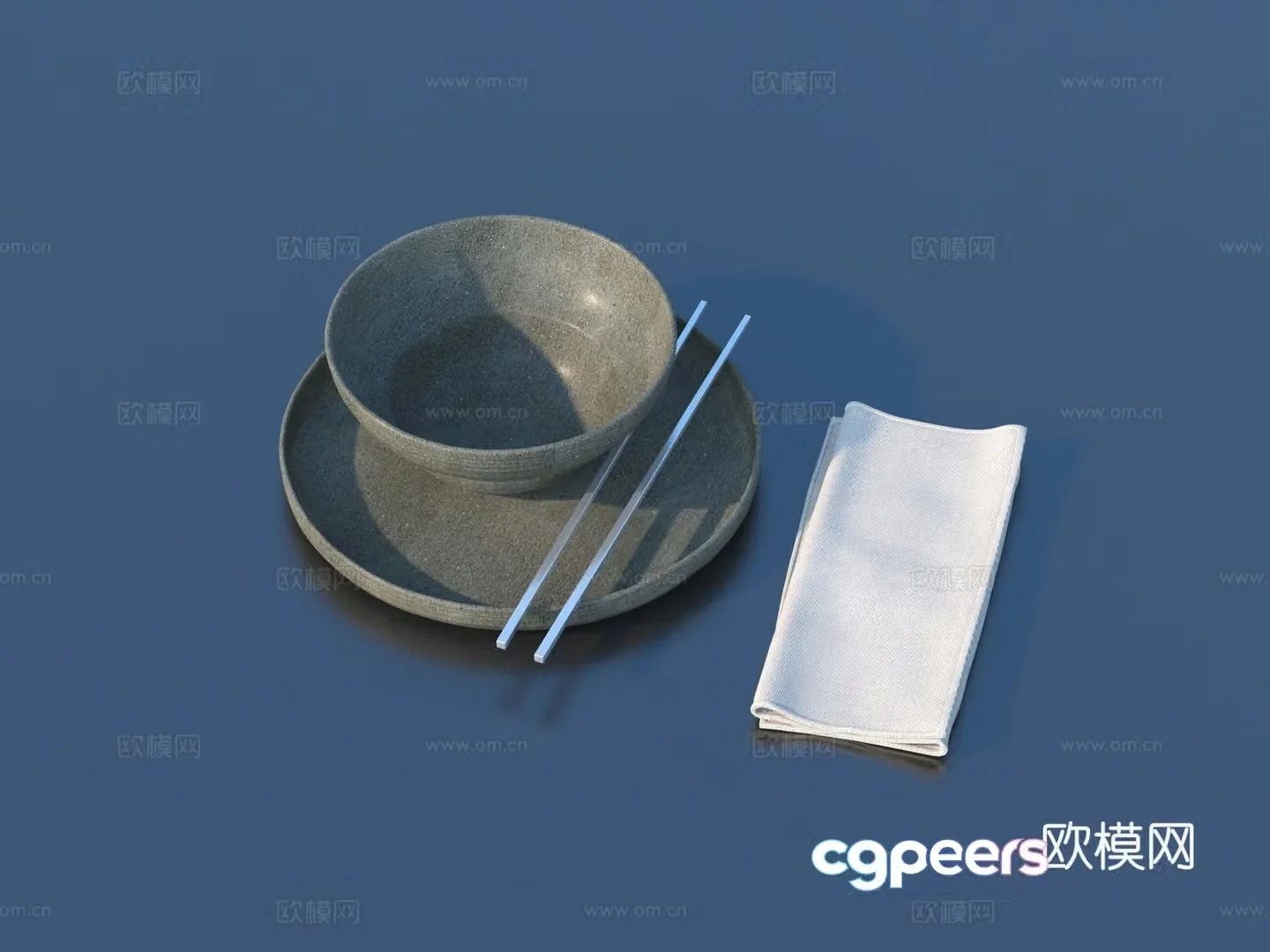 Tableware Bowl Chopsticks Dishes Kitchen Tools 3D Model