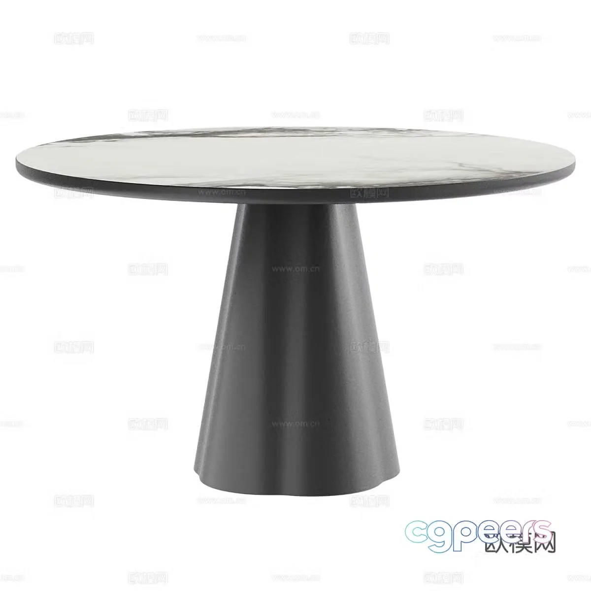 Modern round dining table 3d model