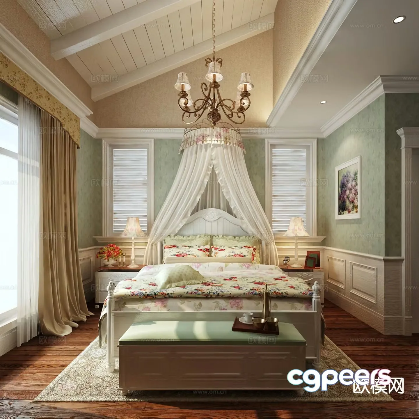 French bedroom master bedroom 3d model