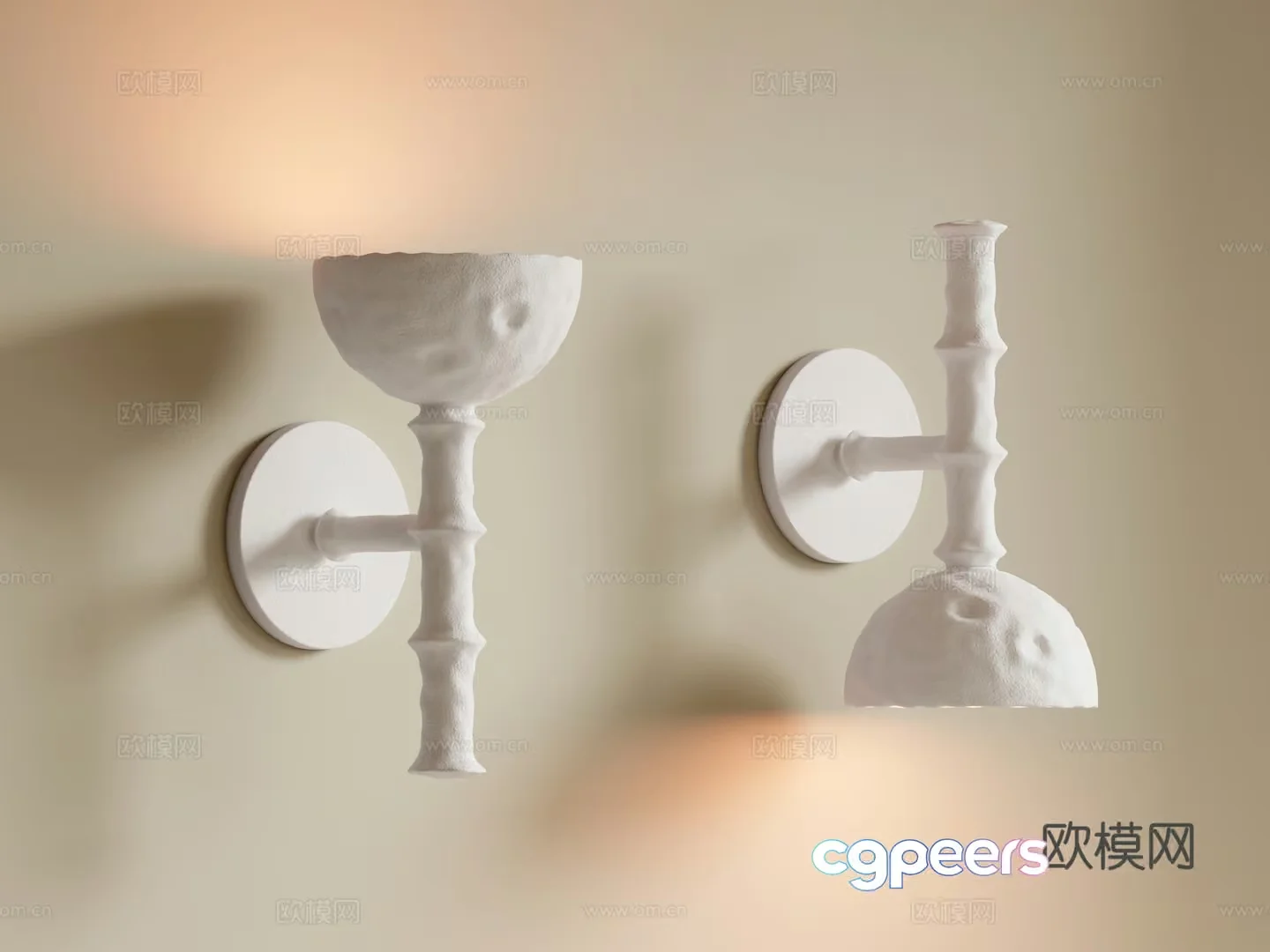 Modern White Wall Sconces 3D Model – 19125 – VRAY Render