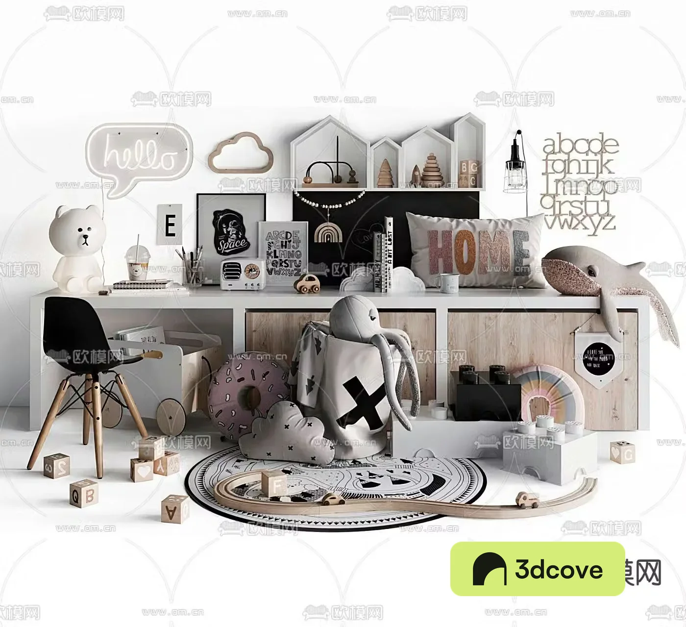 Modern children’s toy desk and chair combination