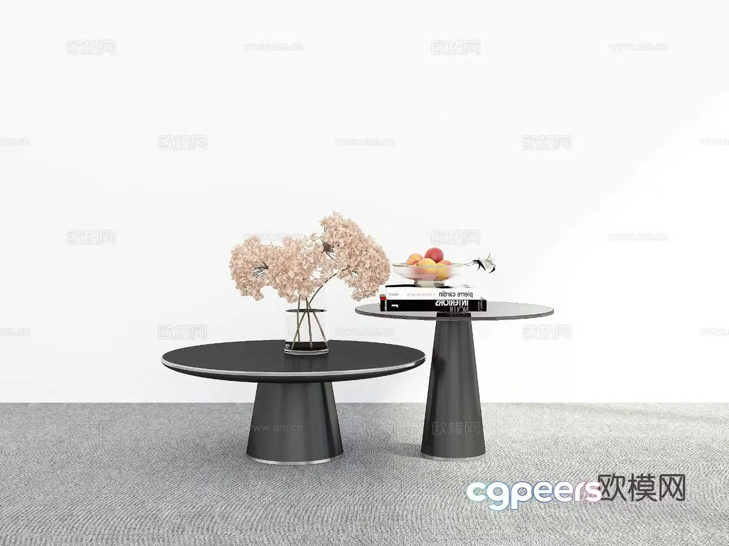Modern double coffee table 3d model