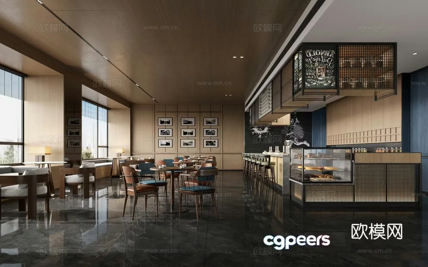 Log cafe 3d model