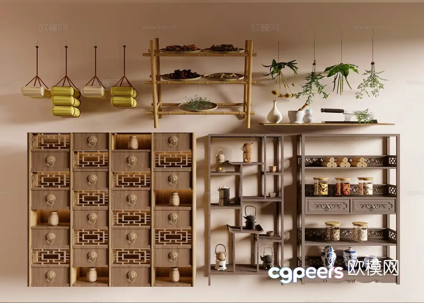 Traditional Chinese Medicine Cabinet Traditional Chinese Medicine Traditional Chinese Medicine Pack 3D Model