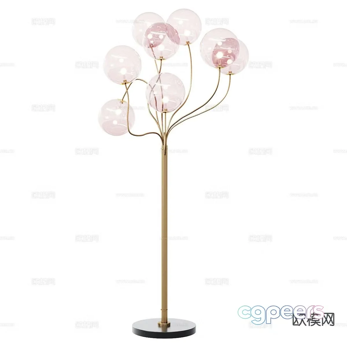 Branch floor lamp glass floor lamp 3d model