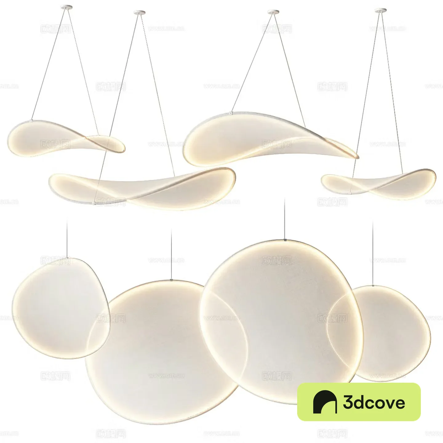 Disc chandelier fabric chandelier