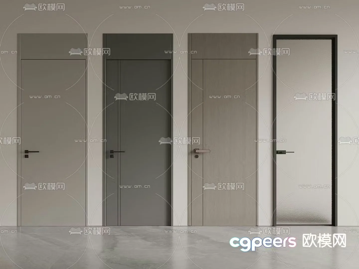 Through-ceiling door room door bedroom door flat door 3d model