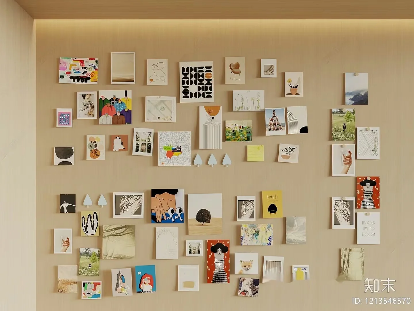 A Wall Of Art 3D Model – 15662 – VRAY Render