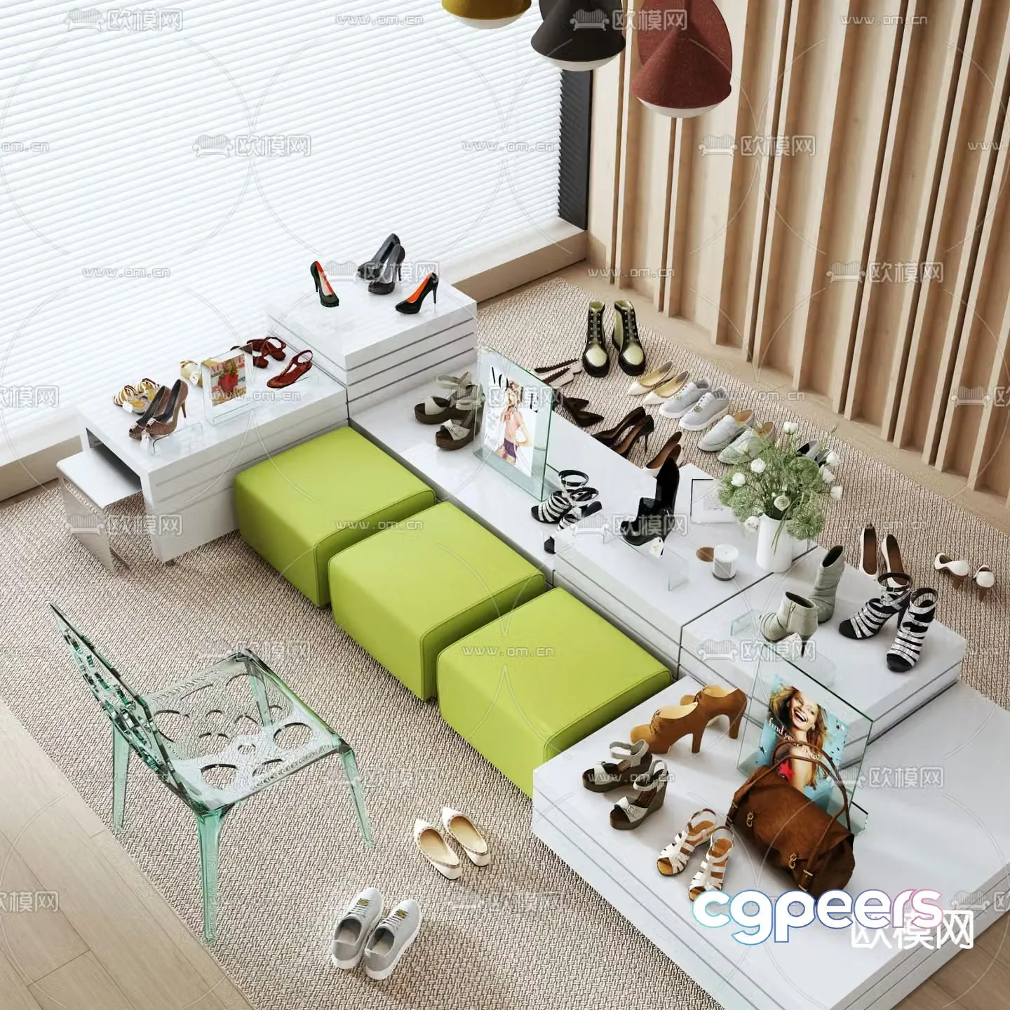 Women’s shoes counter Display counter Women’s shoes display rack 3D model