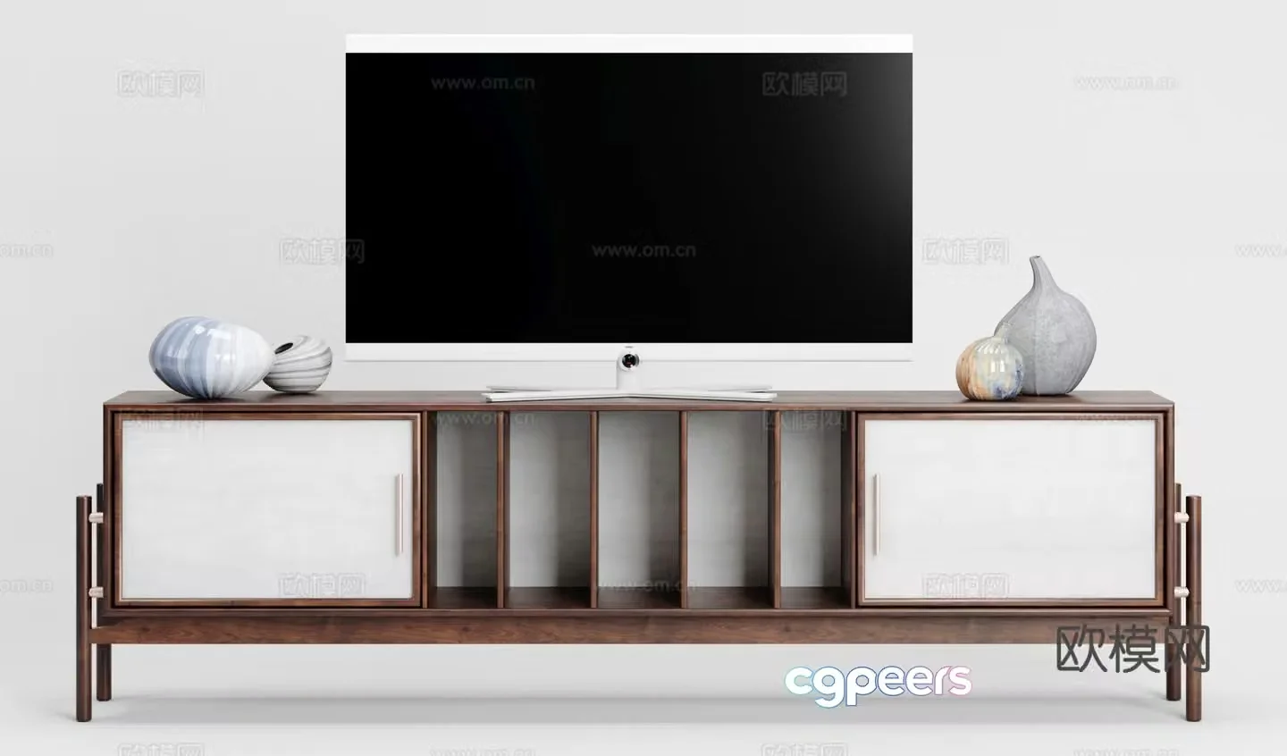 New Chinese TV cabinet TV set Decorative ornament combination 3D model