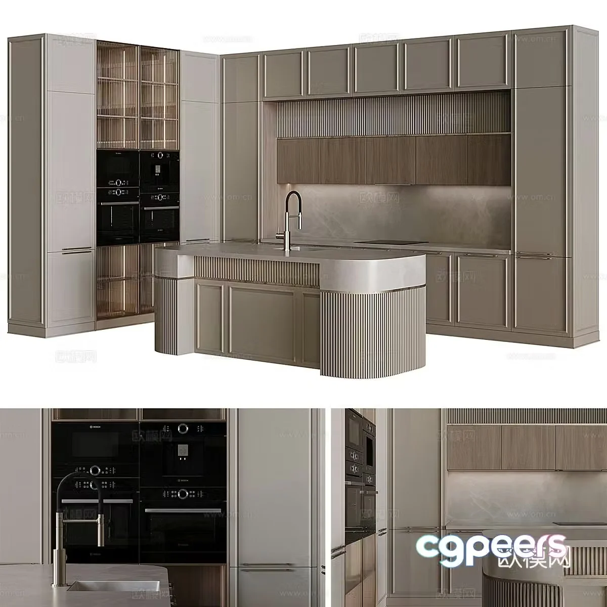 Modern Italian light luxury cabinet 3D model