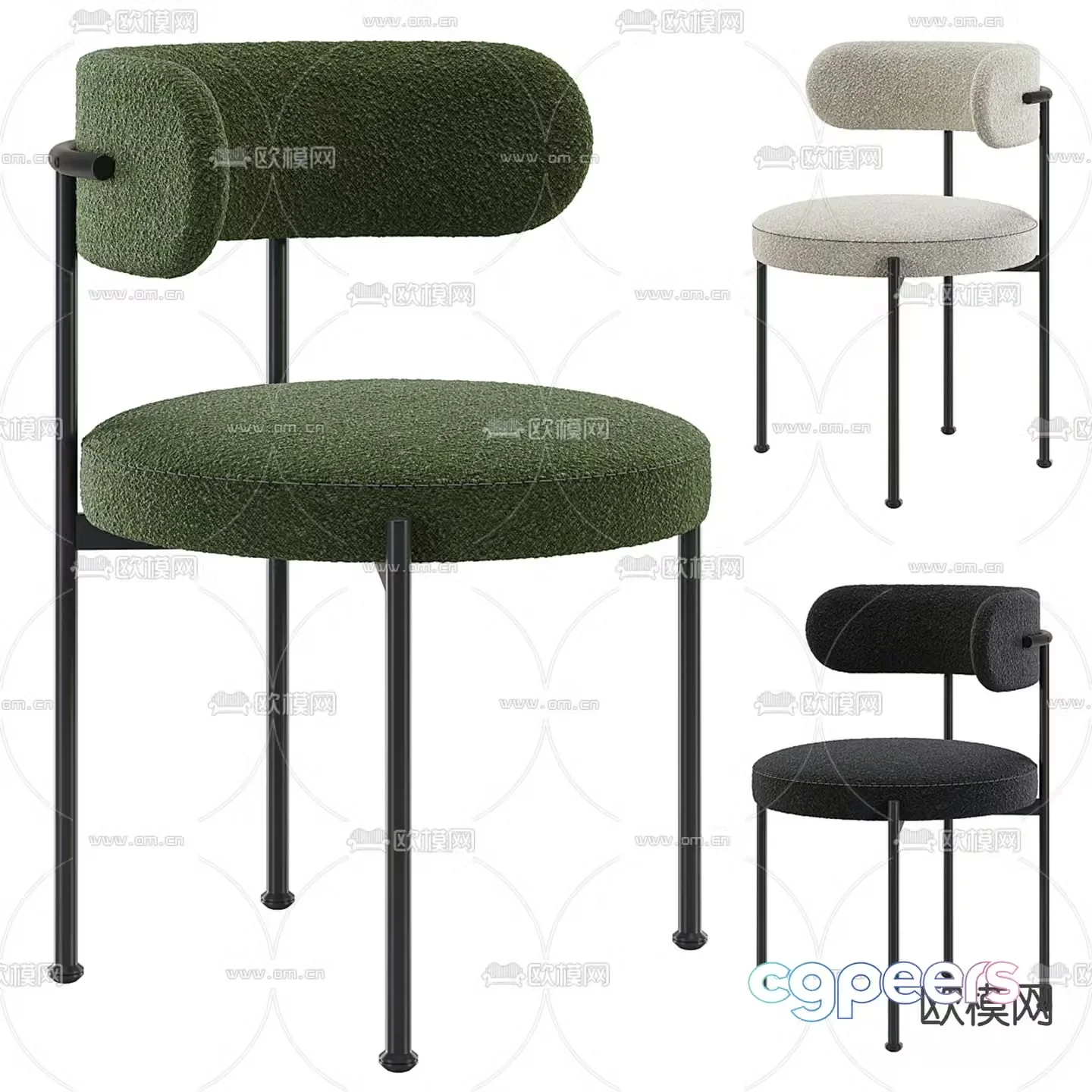 CB2 chair dining chair 3d model