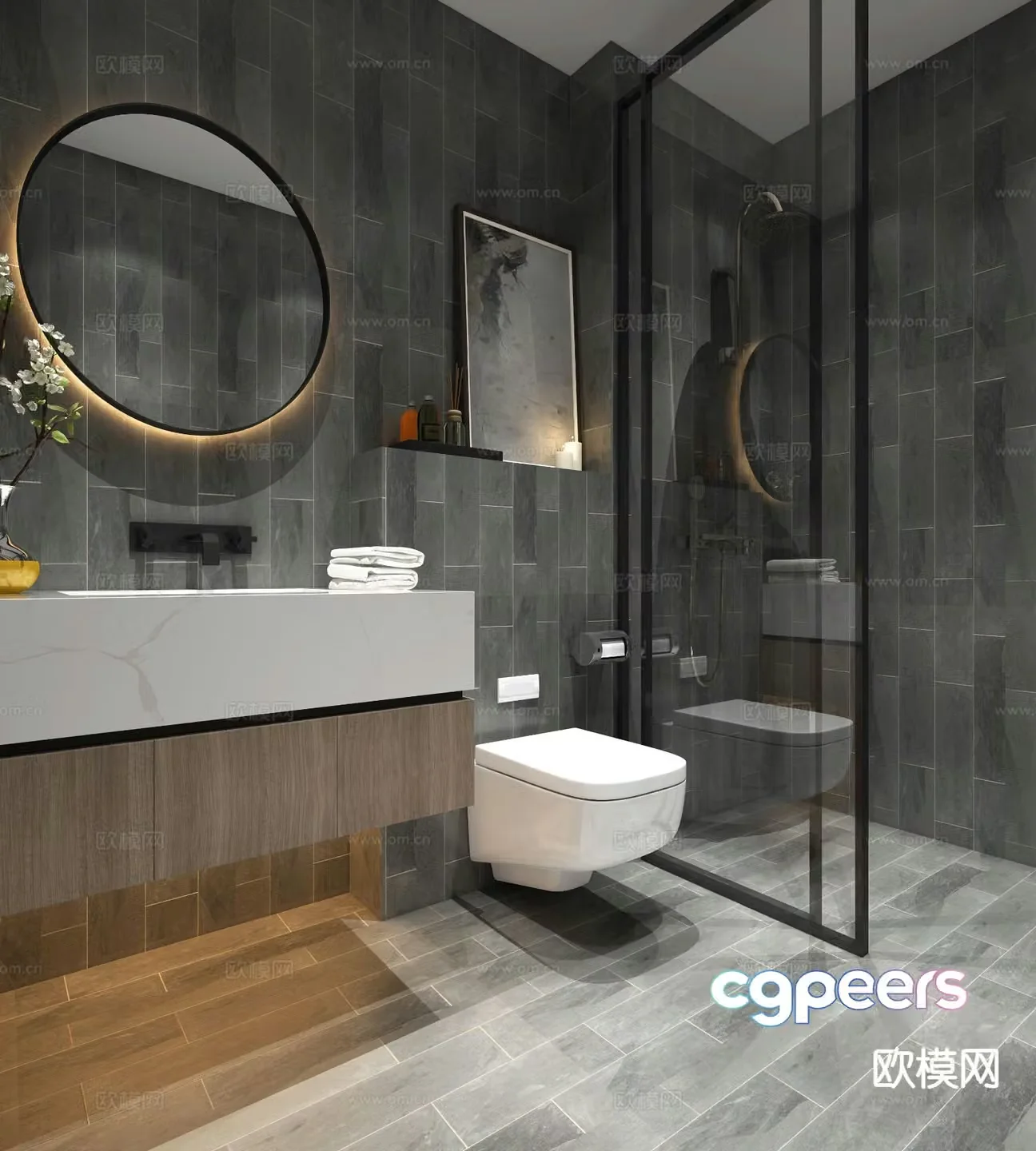 Modern bathroom bathroom toilet 3d model
