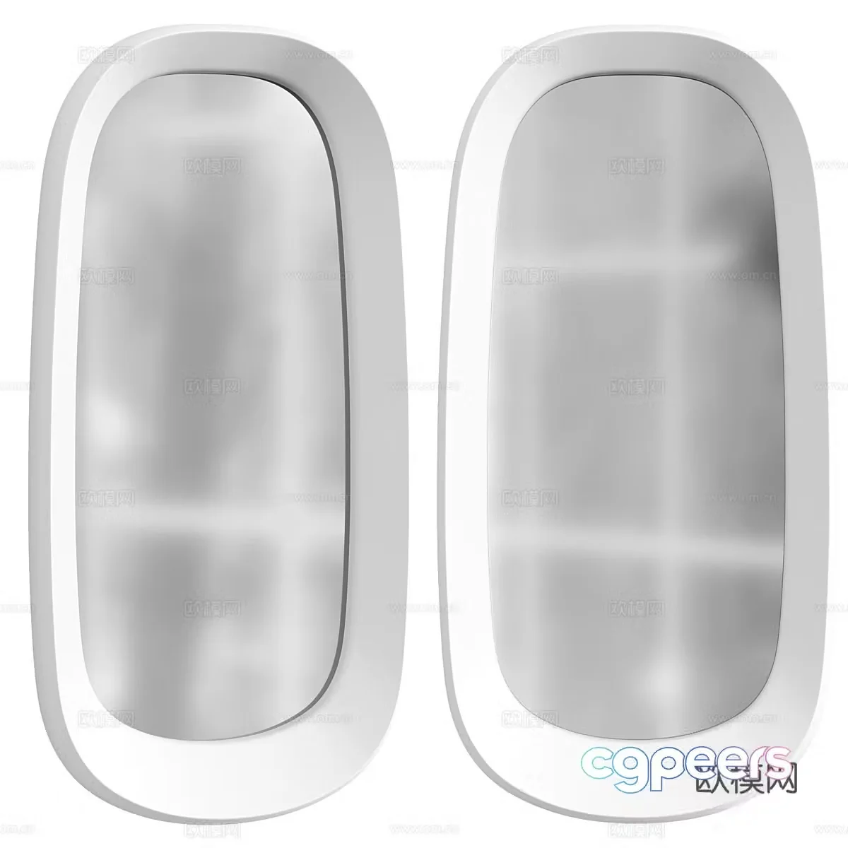 Modern Wasabi Oval Decorative Mirror 3D Model