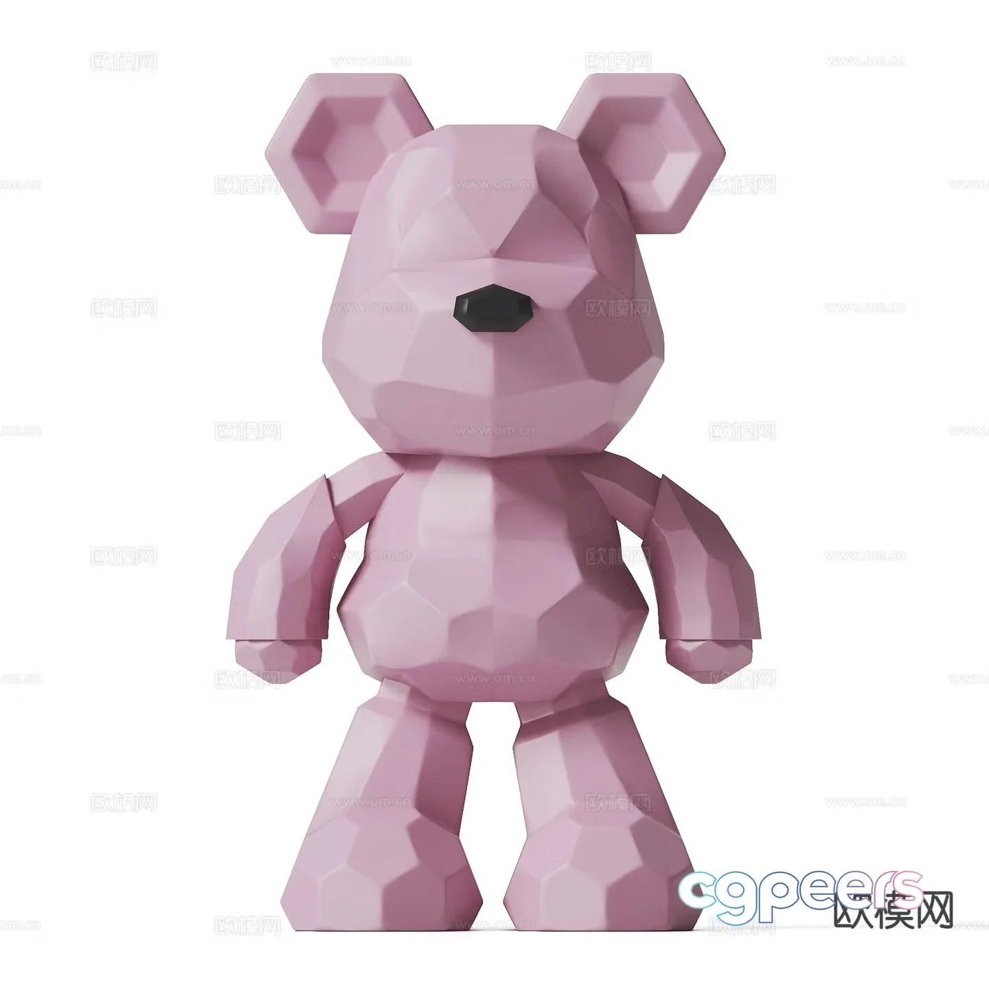 Violent Bear Trendy Toy Sculpture Doll Cartoon Ornament 3D Model