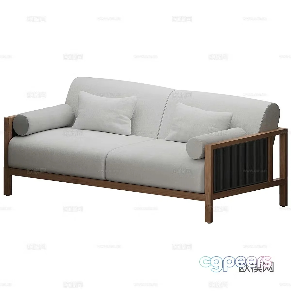 Nordic simple double sofa double sofa simple sofa living room sofa 3D model